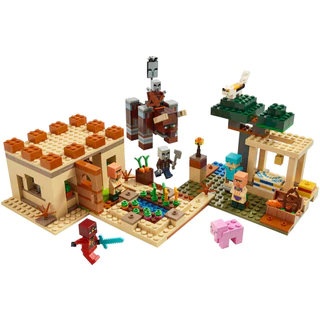 562Pcs | Minecraft The Villager Raid Building Blocks Brinquedos Educativos Compatíveis Com Lego Gifts for Kids