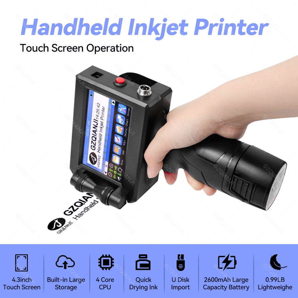 INKP01 Impressoras Portáteis A Jato De Tinta 12,7mm/25,4mm 28 Idiomas Data De Validade Logotipo Etiqueta De Plástico Caixa De Papelão Impressora Portátil Térmica