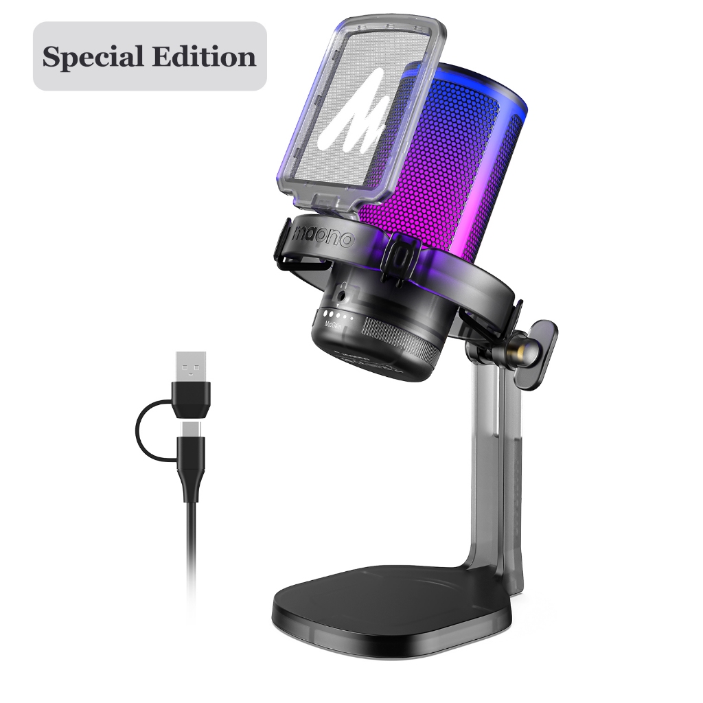 Microfone Maono DGM20 RGB USB Para Jogos Condensador Ruído