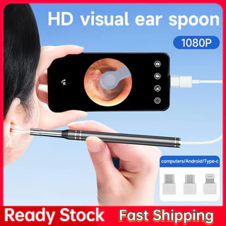 Otoscópio Hailicare 3 Em 1 USB 6 LED Para Limpeza Das Orelhas Ferramenta Visual De 3,5 Mm O Otorrinolaringologia Câmera Tipo C Android PC