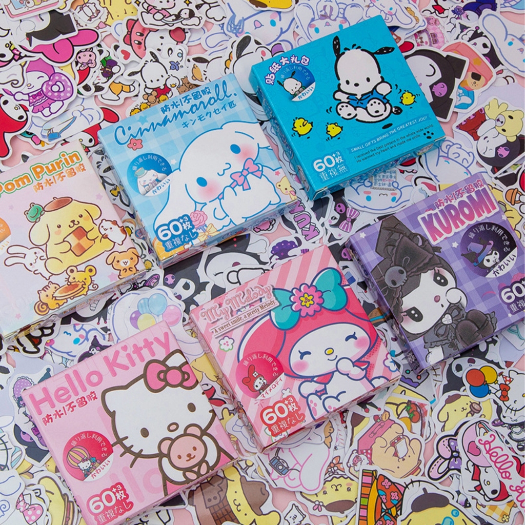 Autocolantes de desenho animado Autocolantes Bonitos Autocolantes 60 Folhas / Caixa Goo Autocolantes de Cartão Manual de Decoração TZ024