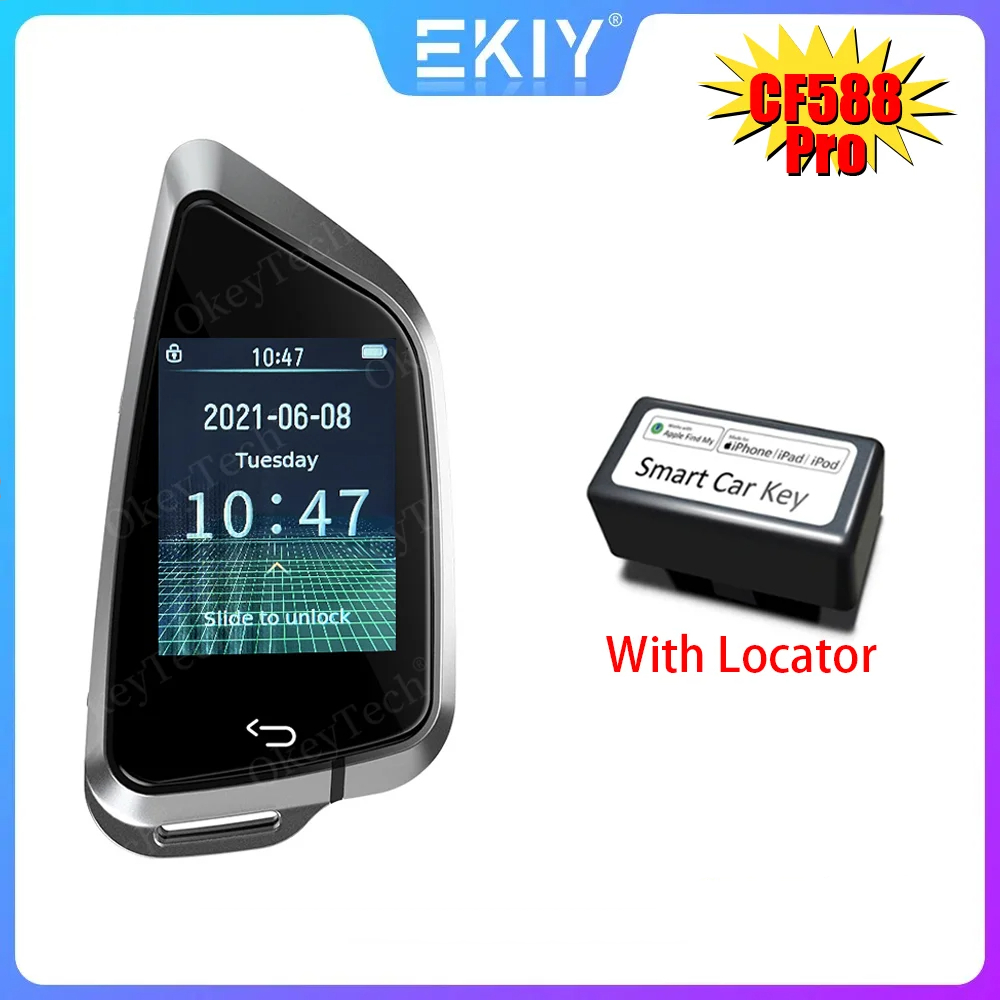 EKIY Modificado Universal CF588 PRO Chave De Carro LCD Inteligente Com Localizador Entrada Confortável Auto Lockless Go