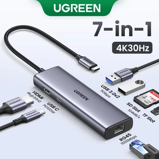 UGREEN HUB USB C 7 Em 1 4K 60Hz/30Hz Tipo Para HDMI 2.0 RJ45 PD 100W Adaptador Macbook Air Pro iPad M2 M1 PC Acessórios 3.0