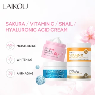 LAIKOU Sakura/Vitamina C/Ácido Hialurônico/Essência De Caracol Creme Facial Reduz Rugas Manchas Hidratante Cuidado 25g em Oferta na Shopee