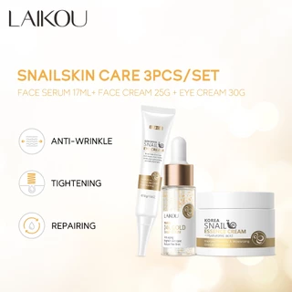 Conjunto cremes de caracol Laikou de Ouro 24k para reduzir rugas sardas em Oferta na Shopee