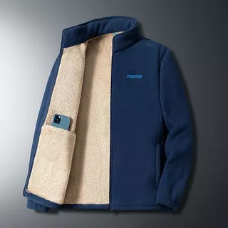 Jaqueta De Caxemira De Cordeiro Para Homens Inverno Grosso , Quente E Solta Gola Alta
