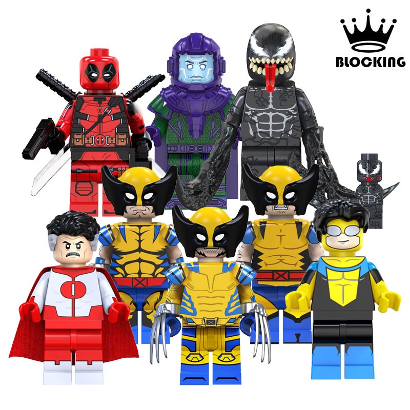 Super Heróis Wolverine Omni Man Riot Deadpool Bloco De Brinquedos Para ...