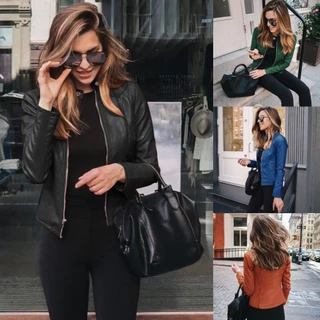 Casaco De Couro De Outono E Inverno Com Zíper Da Moda Feminino em Promoção na Shopee Casaco De Couro De Outono E Inverno Com Zíper Da Moda Feminino