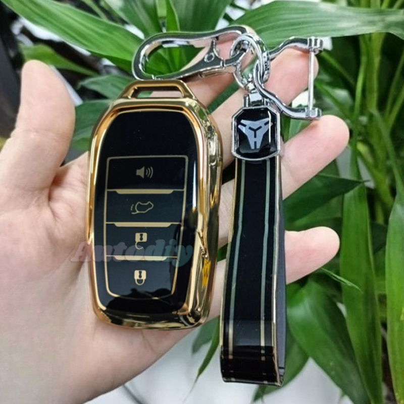 TPU Gold Edge Nova Capa Para Chave Remota Do Carro Toyota Smart Key ...