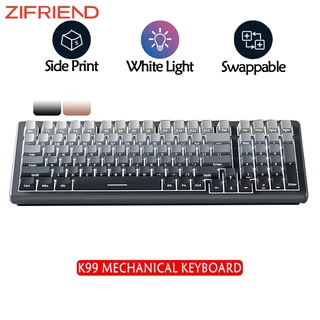 ZIFRIEND K99 Teclado Mecânico De Hotswap Side Esculpindo Luz Branca De Face Sul De Jogo Leve Com Fio