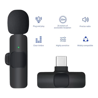 Microfone Sem Fio De Lapela Bluetooth Áudio Mini Celular Para Gravação De Registro De Registros De Vídeo K9