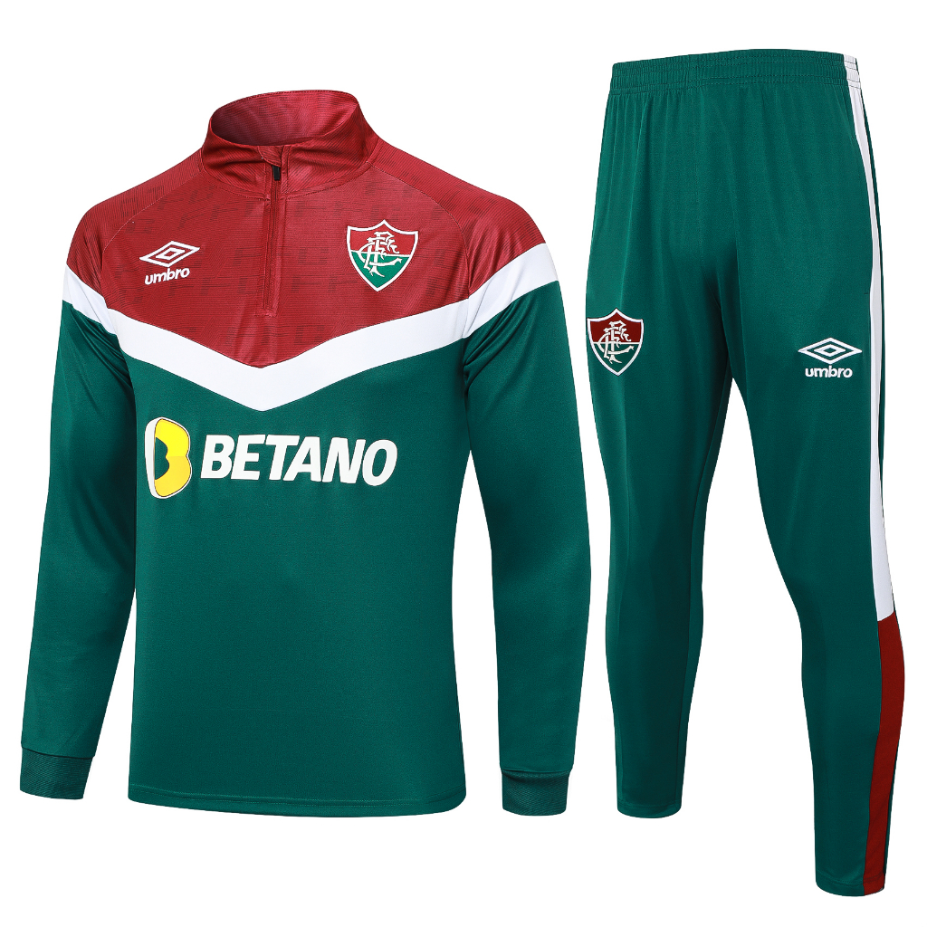 2324 temporada fluminense futebol treino terno manga comprida futebol fechar perna calças polegar botão terno esportivo