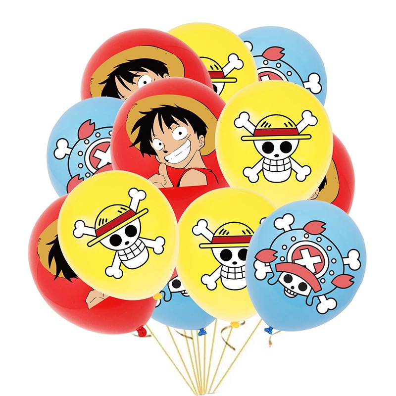 10pcs ONE-PIECE Festa Decoração PIECEs Luffy Latex Balloons Kit