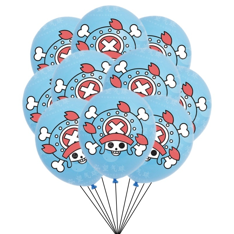 10pcs ONE-PIECE Festa Decoração PIECEs Luffy Latex Balloons Kit