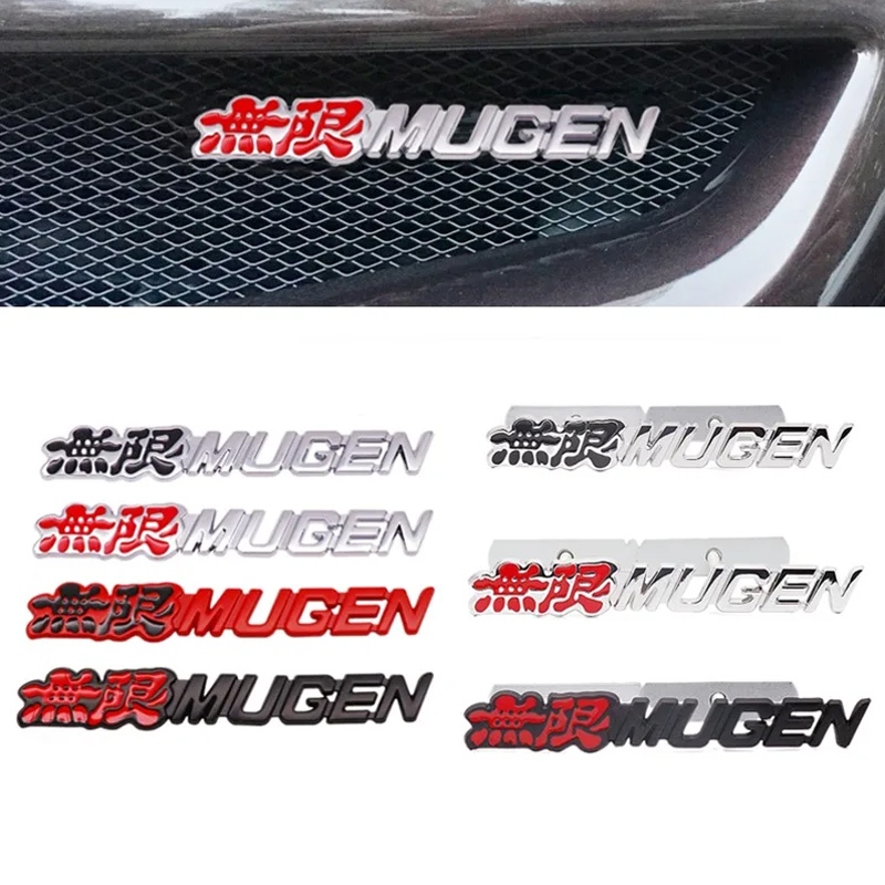 Metal Mugen Logo Grade Dianteira Tronco Traseiro Emblema Do Carro