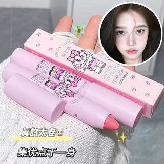 Toot DODO Cartoon DODO Pink Girl Blush Stick Sombra Bochecha de uso duplo Caneta de maquiagem portátil Fácil de colorir Não é fácil de tirar a maquiagem Caneta Rouge