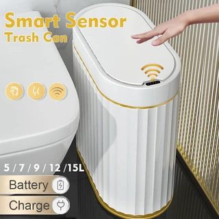 Lixeira Inteligente De Banheiro Estreito Cestos De Cozinha Com Sensor Automático Cesto