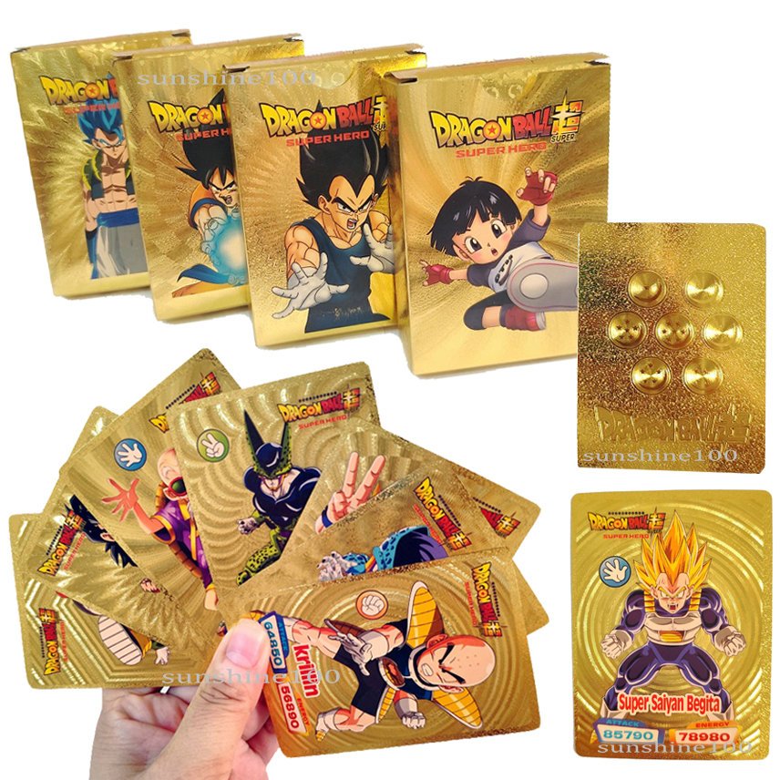 555pcs Dragon Ball Super Gold Foil Card Filho Brilhante Goku Saiyan Gotenks Beerus Broli Cartões Ingleses Coleção Batalha Kid Gift