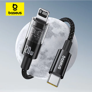 Baseus Cabo De Carregamento De Dados Rápido USB-C Para iP 20W Projeto Transparente W/1 Meter Nylon Trançado