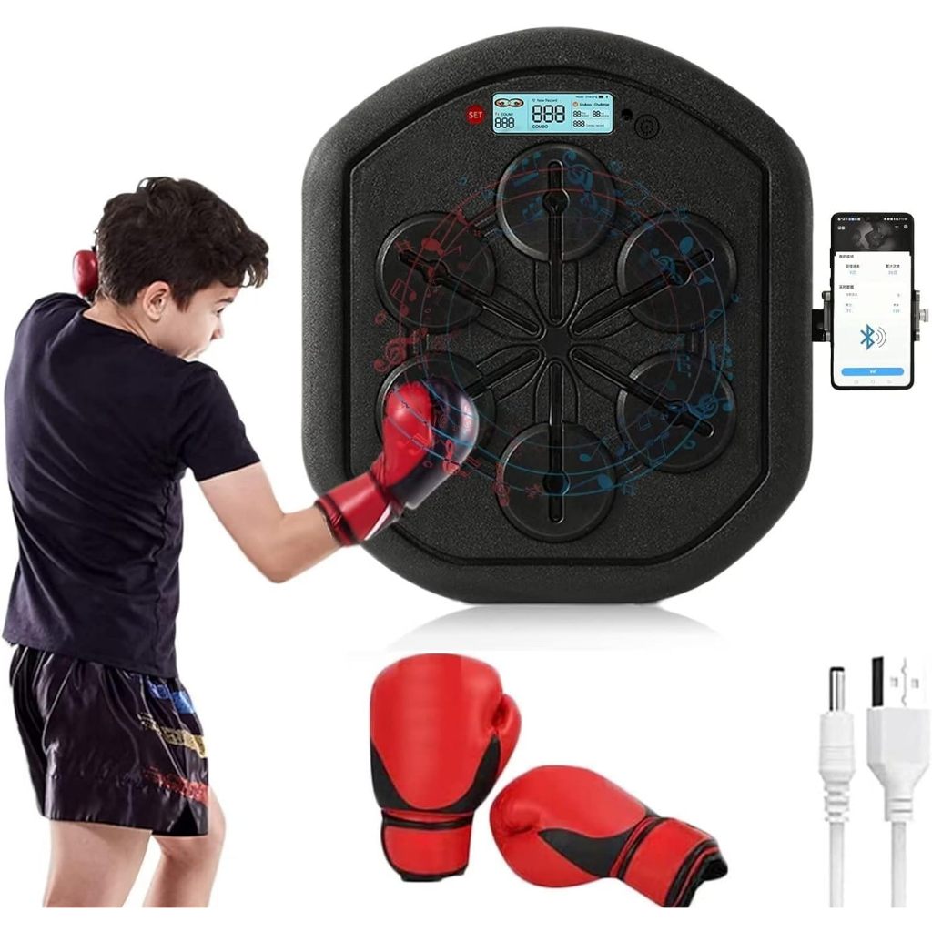 Tela De Led Music Boxing Machine , Boxe Reação Alvo De Parede , 6 Luvas ...