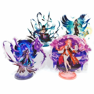 Anime Figura 15cm Genshin Impacto Ayato Yae Miko Zhongli Hutao Kazuha Wanderer Shenhe Furina Eula Navia Suporte Acrílico Placa Modelo Cosplay Fãs Presentes