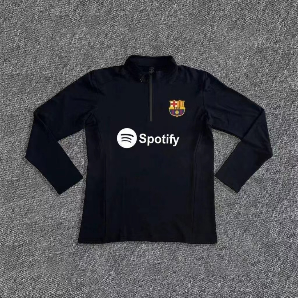 Camisa de treino de futebol Camisa de outono para o exterior Esportes de manga comprida Meio zíper Top