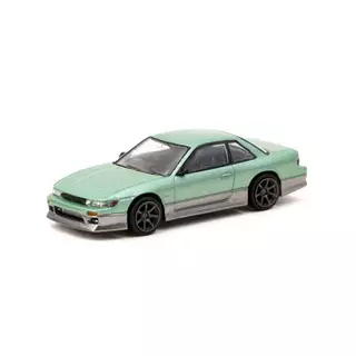 Tarmac Works T64G-025-GR 1/64 VERTEX NISSAN SILVIA S13 Escala Verde Cinza DIECAST Modelo Carro