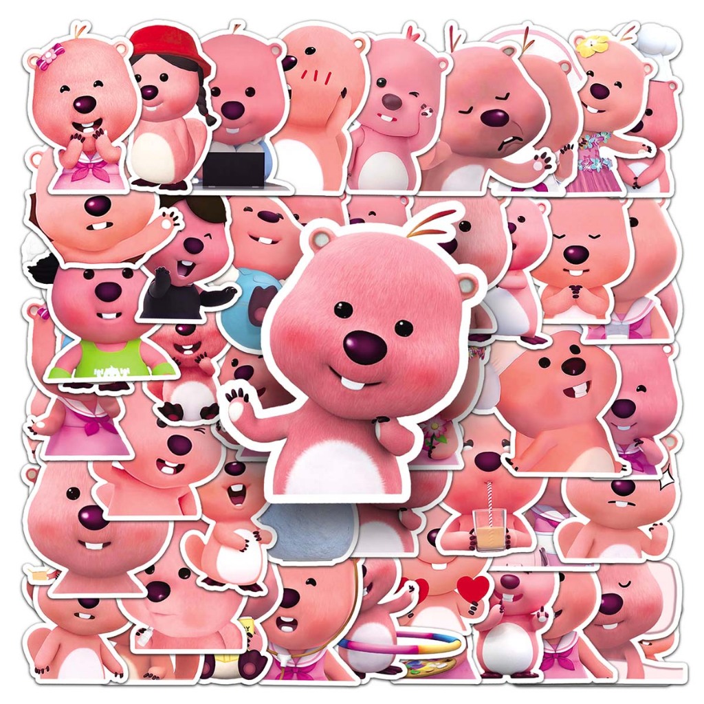 50 Adesivos Fofos De Desenho Animado Ruby loopy beaver ins Estilo ...