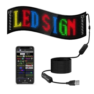 Pixel Matriz LED Panel , USB 5V Flexível Endereçável RGB Padrão De Grafite Rolante Texto De Animação De Carro , Bluetooth APP