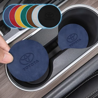 2pcs Carro Coaster Water Cup Anti-Derrapante Tapete De Decoração Do Emblema Para Toyota Camry Corolla RAV4 Highlander FJ Cruiser Land Yaris