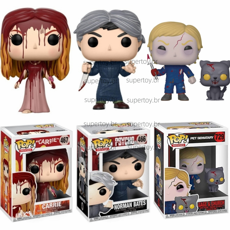 Funko POP Pet Sematary Undead Gage and Church 729 Norman Bates 466
