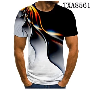 Padrão De Cor Pumn Impresso Em 3D , Camisa De Manga Curta 3DT Masculina De Verão , Confortável E Respirável