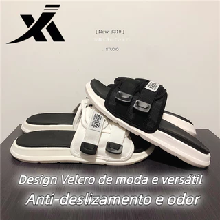 Xh Versão coreana Tendência de Moda Anti-derrapante Anti-odor Interior e Exterior Chinelos de Velcro Estilo Casal Exterior
