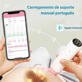 Monitor De Doppler Fetal Bluetooth Recarregável Integrado Máquina Inteligente Coração Para Bebês Grávidas Gravação De Dados De Batimento Cardíaco 0 Radiação