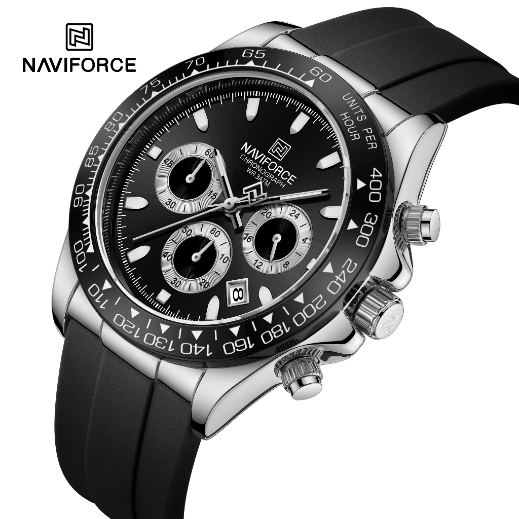 NAVIFORCE 8054 Novo Modelo 2024 Relógio Original De Pulso De Silicone Para Homens De Negócios Luminoso Quarz Esportes Ao Ar Livre À Prova D'água