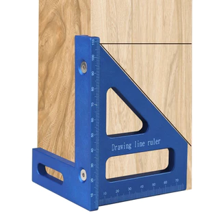 Régua De Medição 3D Métrica Multiangular 45/90 Graus Carpintaria Plástica Linha De Desenho De Transferidor Quadrado Triangular