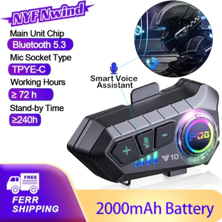 Fone De Ouvido Bluetooth 5.3 Capacete Sem Fio Kit De Telefone Mãos-Livres Para Motocicleta À Prova D'água MP3 Leitor De Música Alto-Falante