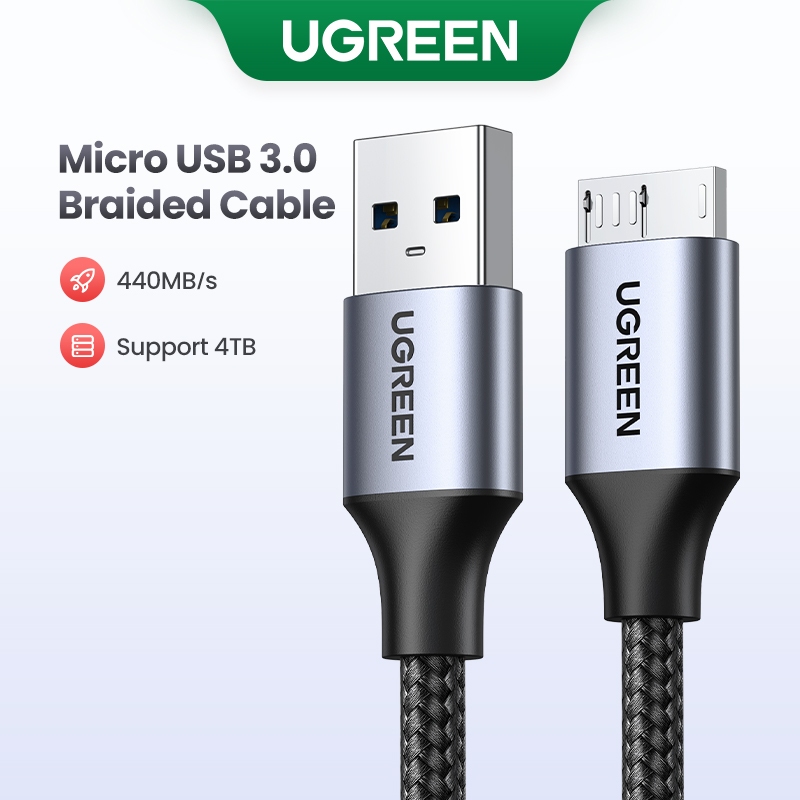 Cabo UGREEN USB 3.0 A Para Micro B De Disco Rígido Externo Trançado De Nylon Samsung Galaxy S5