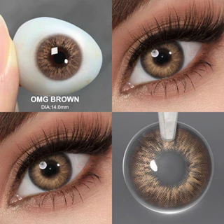 Magiste Lentes De Contato Verdes 1 par Para Homens E Mulheres Anual Azul Marrom Cosmético Olhos