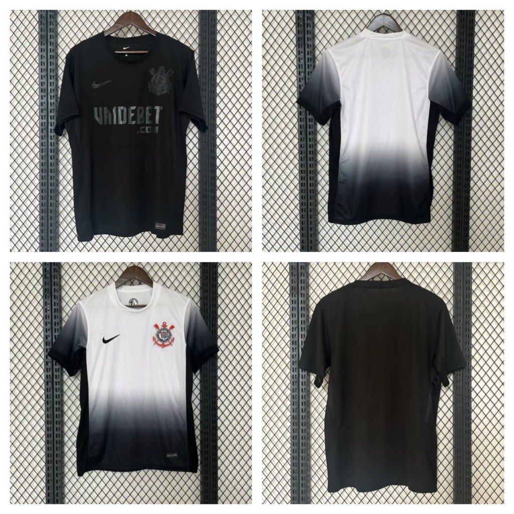 2024/2025 Corinthians Jersey Camisa De Futebol Branca Preta Masculina