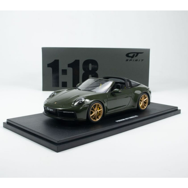 Porsche 911 Targa 4S 2020 – GT Spirit 1/18 – Black Olive Green – Neuve