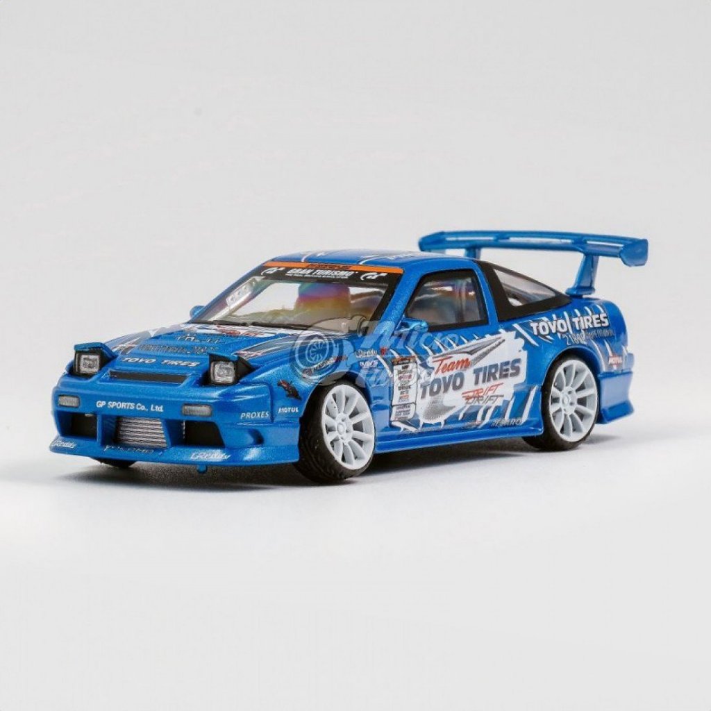 ミニカー Toyo Tires 180SX micro turbo 1/64 Micro Turbo MT-6407B1 1/64 NISSAN 180SX TOYO Azul Metálico DIECAST