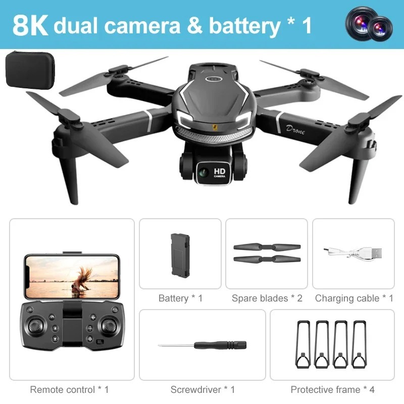 V888 Drone 8K Câmera Dupla Aérea Profissional HD Omnidirecional Para ...