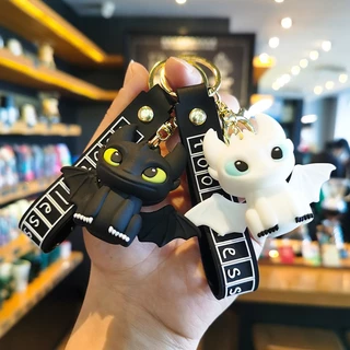 Animação De Desenhos Animados Como Treinar Seu Chaveiro De Boneca Dragão Fúria Nocturna Light Fury Doll Flying Dragon Backpack Pendant Carro De Casal em Oferta na Shopee