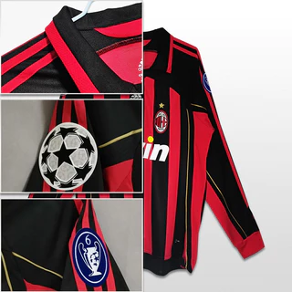 06-07 Temporada de Jogo AC Milan Home Long Sleeve Réplica Jersey No. 222 KAKA Retro Football Jersey Personalizado Jersey de Futebol de Alta Qualidade