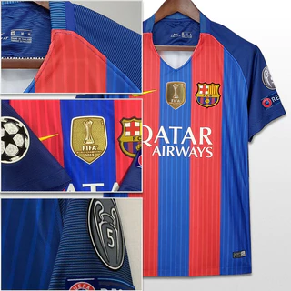 16-17 Temporada de Jogo Retro Barcelona Football Jersey No. 10 Retro MESSI Jersey Jérsei Personalizado NEYMAR JR Barcelona Alta Qualidade Jersey MSN Football Jersey