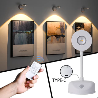 Três Cores Em Um Só Corpo sensor Luz De Parede Inteligente Sem Fio Holofotes USB Recarregável Multi-Funções Com Controle Remoto Por Toque Decoração Noturna LED
