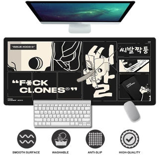 Lsssue Mouse Pad Longo Não Deslizante À Prova D'água Preto E Branco Expansão Da Mesa De Jogo