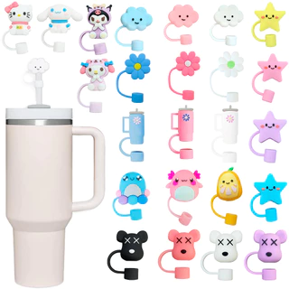 Desenho Animado sanrio Urso 10mm Tampas De Palha Compatível Com Stanley 30 & 40 Oz Tumbler De Silicone Reutilizáveis Protetoras