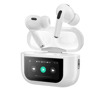 2024 Nova Tela LCD A8pro Inteligente A Cores Sensível Ao Toque ANC 15 Idiomas Nacionais ENC Fones De Ouvido Bluetooth Com Redução Ativa De Ruído